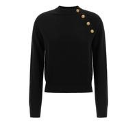 Leone Catena Button Jumper - female - Balmain - Round-neck Knitwear - Black - XS - Knitwear XS
