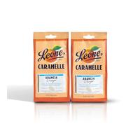 Leone since 1857 - Sugar-Free Orange Candies - Gluten-Free and Vegan Orange Flavored Candies - 2x125g