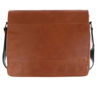 Leonhard Heyden Hamburg Messenger leather 38 cm laptop compartment brown