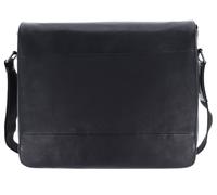 Leonhard Heyden Hamburg Messenger leather 38 cm laptop compartment black
