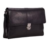 Leonhard Heyden Bergamo Messenger leather 38 cm laptop compartment black