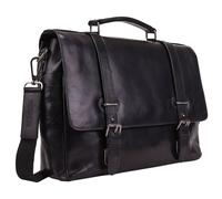 Leonhard Heyden Roma briefcase leather 39 cm laptop compartment black