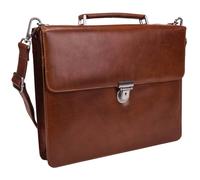 Leonhard Heyden Cambridge briefcase leather 38 cm laptop compartment brown