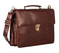 Leonhard Heyden Cambridge briefcase leather 40 cm laptop compartment brown