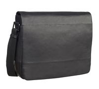 Leonhard Heyden Hamburg Messenger leather 38 cm laptop compartment black