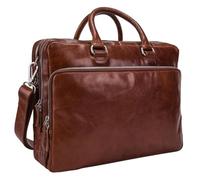 Leonhard Heyden Leather business bag laptop bag with laptop compartment Cambridge RV-Aktenmappe 2 Fächer 5261 Cognac brown