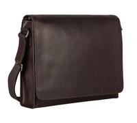 Leonhard Heyden Leather shoulder bag with laptop compartment Dakota Messenger Bag Brown dark brown