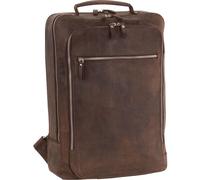 Leonhard Heyden Salisbury backpack leather 42 cm laptop compartment brown