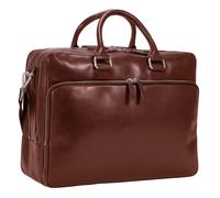 LEONHARD HEYDEN Zipped Briefcase 3 Compartments XL Cognac