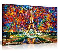 Leonid Afremov Large Canvas Wall Art, Framed Print 18x12 in, Colourful | Paris of My Dreams, Pictures for Living Room Bedroom Hallway, Ready to Hang on Pine Frame, Vibrant Home Decor, Wall Picture