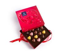 Leonidas Assorted Chocolate Hearts in Red Square Valentine Gift Box, 16 pc