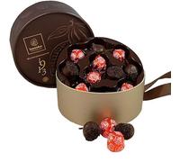Leonidas Belgian Chocolate Cerise & Cerisettes Liqueur Round Box - 22 Dark Chocolate Cherry Liqueur Pralines in Luxury Brown Gift Box (Round Box, Cerise & Cerisettes)