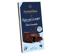 Leonidas Belgian Chocolate Reduced Sugar Bar, Pack of 2, 100 Grams Each (Dark Chocolate)