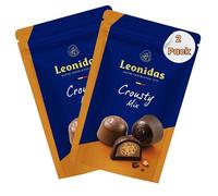 Leonidas Crousty Mix - Crunchy Malt Biscuits Coated in Praline-Filled Dark Chocolate - 200g Resealable Pouch - Belgian Chocolate Snack (2 Pack, Crousty)