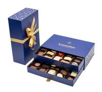 Leonidas Double Drawers Cabinet Chocolate Box - Premium Belgian Assorted Chocolates in Elegant Blue Drawer Box - Luxury Gift Set for Chocolate Lovers - Perfect for Special Occasions