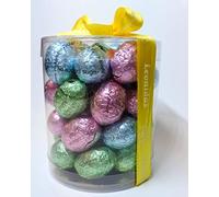 Leonidas Easter Cello Tube with 30 Mini Eggs Low in Sugar - Belgian Assorted Milk, Dark & White Chocolate Mini Easter Eggs with Reduced Sugar Recipe