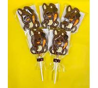 Leonidas Easter Chocolate Bunny Lolly Set of 5, 30g Each - Belgian Milk Chocolate Easter Bunny Lollipops, Festive Easter Treats for Gifts, Baskets & Celebrations