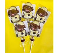 Leonidas Easter Chocolate Lamb Lolly Set of 5, 30g Each - Belgian Milk Chocolate Easter Lollipops, Festive Easter Treats for Gifts, Baskets & Celebrations