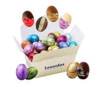 Leonidas Easter Mini Eggs Ballotin, Milk & White Chocolate Assortment, 60 Pieces - Belgian Milk and White Chocolate Mini Easter Eggs with Praline, Ganache & Caramel Fillings