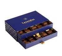 Leonidas Luxury Navy Blue Drawer Box (40 pcs) - Assorted Belgian Chocolates in Milk, Dark & White | Pralines, Truffles, Ganache & Creams | Premium Belgian Chocolatier Gift