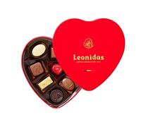 Leonidas Metal Heart Box 9 Assortment Chocolates - Luxury Valentine's Day Belgian Chocolates: Milk, Dark, and White Assortment (135g) - Elegant Romantic Gift for Anniversaries, Special Occasions