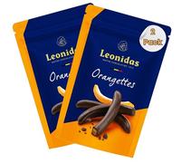 Leonidas Orangettes - Candied Orange Peel in Belgian Dark Chocolate - Resealable Pouch - Premium Belgian Chocolate Gift - 200g - Rich & Zesty Treats (2 Pack, Orangettes)