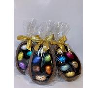 Leonidas Set of 3 Milk Chocolate Half Egg Shell Filled With 18 Assorted Mini Eggs