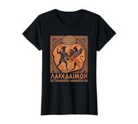 Leonidas Spartan King Epic Ancient Greek Warrior Art Value Graphic T-Shirt, Women, Black, XL