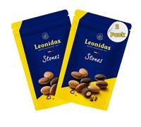 Leonidas Stones - Caramelized Almonds Coated in Dark, Milk & Blond Chocolate - 250g Resealable Pouch - Belgian Chocolate Almond Mix (2 Pack, Stones)