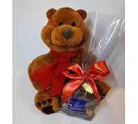 Leonidas Valentine Gift Set - Plush Bear with 16 Assorted Belgian Chocolates (Milk, Dark & White) | Luxury Valentine’s Day Chocolate Gift Box