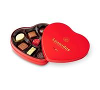 Leonidas Valentine Heart-Shaped Belgian Chocolate Tin (9 pcs, Assorted) - Milk, White & Dark Pralines, Ganache & Truffles | Luxury Gift Tin by Leonidas, Premium Belgian Chocolatier