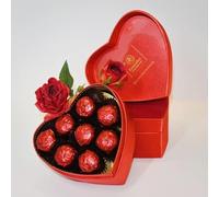 Leonidas Valentine Red Velvet Heart Gift Box (15 pcs) - Dark Belgian Chocolate Cherry Liqueur Creams | Stone-Free & Individually Wrapped | Luxury Belgian Chocolatier Gift