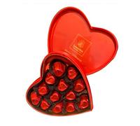 Leonidas Velvet Heart Medium Box with Heart Chocolate - Luxurious Belgian Chocolate Gift with 12 Red Praliné Hearts and Individually Wrapped Milk Chocolate Hearts - For Valentine's Day