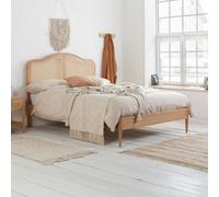 Leonie - Double - Rattan Bed - Boho Style - Oak - Wooden - Low Foot-End - 4ft6 - Happy Beds