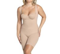 Leonisa Mid Thigh Body Shaper for Women, Seamless Tummy Control Shapewear with Open Bust, Step-In Design and Invisible Finish, Full Body Shaping Bodysuit