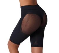 Leonisa Women's Petite Plus Well-Rounded Invisible Butt Lifter Shaper Short, Black, Small-Medium
