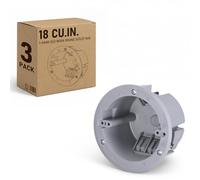 LEONLITE 18 Cubic Inch One Gang Old Work Round Electrical Outlet Box, Device Box, PPO Electrical Junction Box for Pendant, Fans, Switch, ETL Listed, Gray, Pack of 3