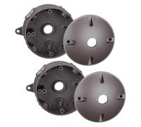 LEONLITE 4 Inch Round Weatherproof Outlet Box with Cover, Six 1/2-In knockouts Round Outdoor Electrical Box Die-cast Aluminum, UL, IP65, 16 Cubic Inch Electrical Junction Box, Brown, Pack of 2