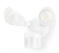 LEONLITE COB LED Security Light, Commercial Motion Sensor Flood Lights Outdoor, 3 Modes Motion Detector+Dusk to Dawn+Switch Control, 100-277V, Adjustable 2-Head, IP65, 5000K Daylight, ETL, White