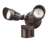 LEONLITE COB LED Security Light, Motion Sensor Flood Lights Outdoor, Aluminum, 3 Modes Motion Detector+Dusk to Dawn+Switch Control, 100-277V, Adjustable 2-Head, IP65, 3000K Warm White, ETL, Bronze