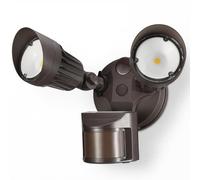 LEONLITE COB LED Security Light, Motion Sensor Flood Lights Outdoor, Aluminum, 3 Modes Motion Detector+Dusk to Dawn+Switch Control, 100-277V, Adjustable 2-Head, IP65, 5000K Daylight, ETL, Bronze