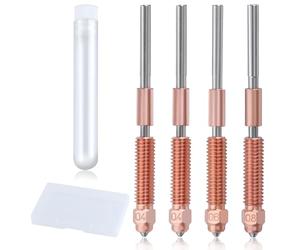 LEONTOOL 0.4+0.6+0.8mm K1C Nozzle, 4PCS Quick-Swap 3D Printer Nozzle Kit, Copper Alloy and Hardened Steel High-Speed Printing and High Flow Extruder Nozzles for K1C, Ender 3 V3, K1 MAX 3D Pritnter
