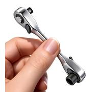 LEONTOOL 1/4" Mini Double Headed Ratchet Wrench 72 Tooth Reversible Socket and Screwdriver Bit Ratchet Set Rotator 5 Degree for Screw Tightening & Loosening in Tight Spaces, Quick-Release, Cr-V Steel