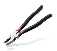 LEONTOOL 10 Inches Fencing Pliers Fence Pliers Tool Square Nose with 3 Wire Cutters Multi-Purpose Fence Pliers for Installing Maintaining Repairing Wire Fences