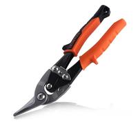 LEONTOOL 10" Tin Snips for Cutting Metal Sheet Left Cut Aviation Snips with Safety Latch and Non-Slip Handle, Heavy Duty Metal Shears Metal Cutters Metal Cutting Tool Metal Snips, Cr-Mo Steel Blade