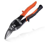 LEONTOOL 10" Tin Snips for Cutting Metal Sheet Right Cut Aviation Snips with Safety Latch and Non-Slip Handle, Heavy Duty Metal Shears Metal Cutters Metal Cutting Tool Metal Snips, Cr-Mo Steel Blade