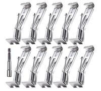 LEONTOOL 10PCS 5 Inch Gutter Hangers with A Pre-Inserted Rust Resistant Screw, Quick Screw Gutter Clips Hidden Gutter Bracket,Includes 1/4inch Hex Drill Bit,for K-Style Gutter Hanger