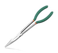 LEONTOOL 11 Inch Long Reach Needle Nose Pliers with Serrated Teeth Long Nose Pliers Straight Extra Long for Hard-to-Reach Narrow Spaces and Limited Clearance Areas