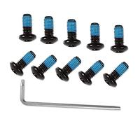 LEONTOOL 12 Pcs Bicycle Disc Brake Bolts M5x10mm MTB Rotor Bolts Black Bicycle Rotor Screws with 1 Pcs T25 Torx Wrench L for Road Bike Mountain Bike