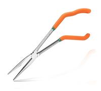 LEONTOOL 13 Inches Pistol Grip Long Nose Pliers with Teeth, Offset Pistol Grip Plier with Serrated Jaws Long Reach Pliers Pistol Grip Needle Nose Pliers Non-Slip Handles Working in Tight Spaces